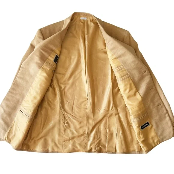 Brioni Lucca Tan Camelhair Blazer46 LONG